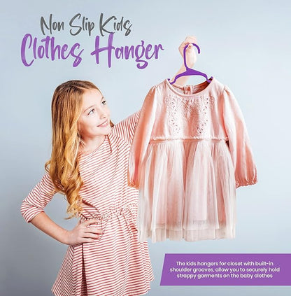 Utopia Home 40 Pack Kids Hangers - 11.5 Inch Plastic Baby Hangers for Closet - Childrens Hanger for Clothes & Infant Hanger for Closet - Ideal for Everyday Standard Use (Purple)