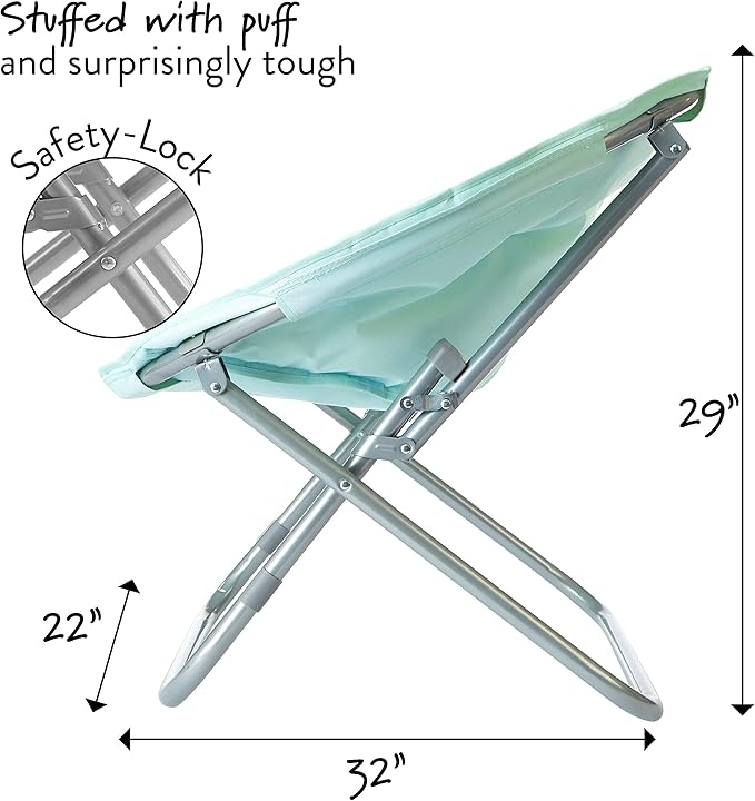 Urban Lifestyle Micromink Saucer Chair, Light Blue Mint