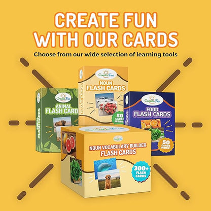 50 Noun Flash Cards, Fun Vocabulary Builder Educational Learning Photo Cards for Kids, Homeschool, Adults, Seniors, Speech Therapy, ESL, Autism, Dementia, Aphasia, SLP, ABA, and Occupational Therapy