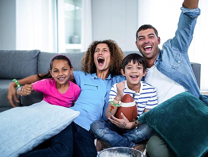 Football Party Favor Set 108 Pcs Rugby Rubber Treat Box Stickers Silicone Bracelet Tattoo Stickers Key Buckle Prefect for Football Theme Party and Birthday Party Supplies Decorations