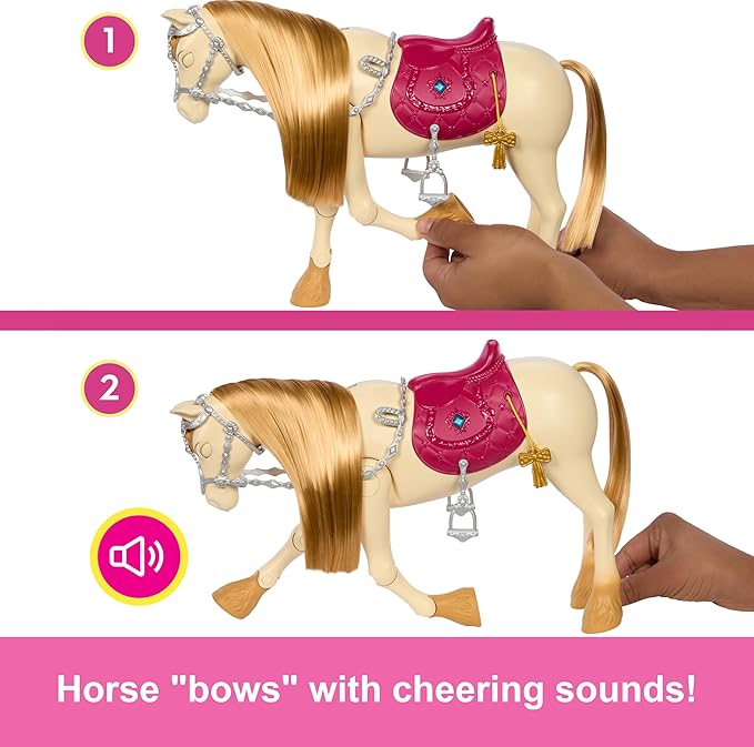 Barbie Toy Horse with Sounds, Music & Accessories, Inspired by Barbie The Great Horse Chase, Horse Moves, Dances & Blinks Eyes