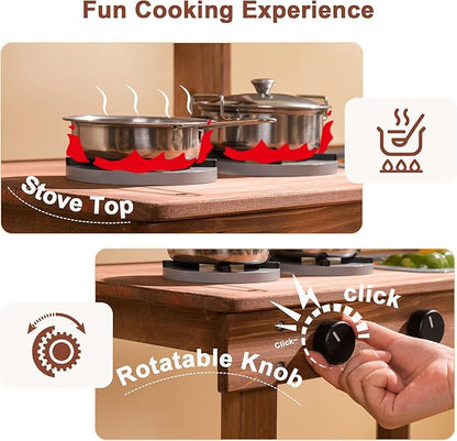 ROBUD Mud Kitchen for Kids Outdoor, Wooden Outdoor Play Kitchen, Kids Mud Kitchen with Removable Sink & Faucet, Monteeori Toys for Children Ages 3+ Years, WG404