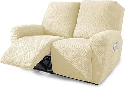 NORTHERN BROTHERS Recliner Chair Covers, Loveseat Chair Covers, Covers for Reclining Chairs, Recliner Couch Cover 2 Seat, Beige