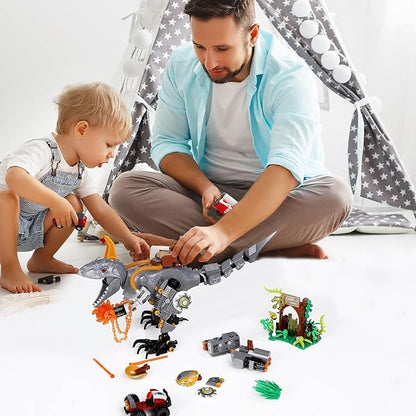 ENJBRICK Dinosaur Building Set for Boys 8-14 Years,Dino Toy for Boys and Girls, with Truck,Baby Dino for Movie Fans Birthday Gifts