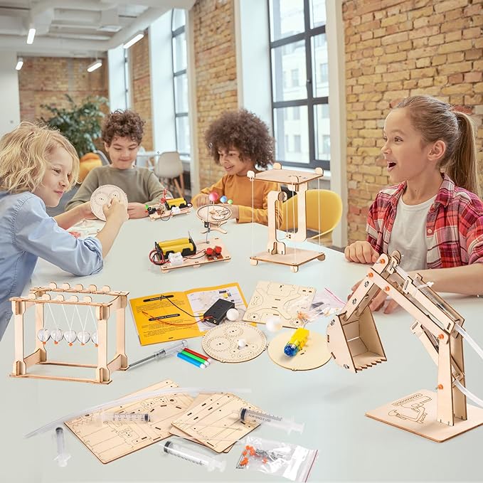 STEM Science Kits for Kids Ages 8-12 5-7, STEM Kits for Kids Ages 8-10, Wood Building Crafts Kits for Boys 6-8, STEM Engineering Toys for Boys 8 10 12 14 Years Old, Science Experiment Projects 9-12
