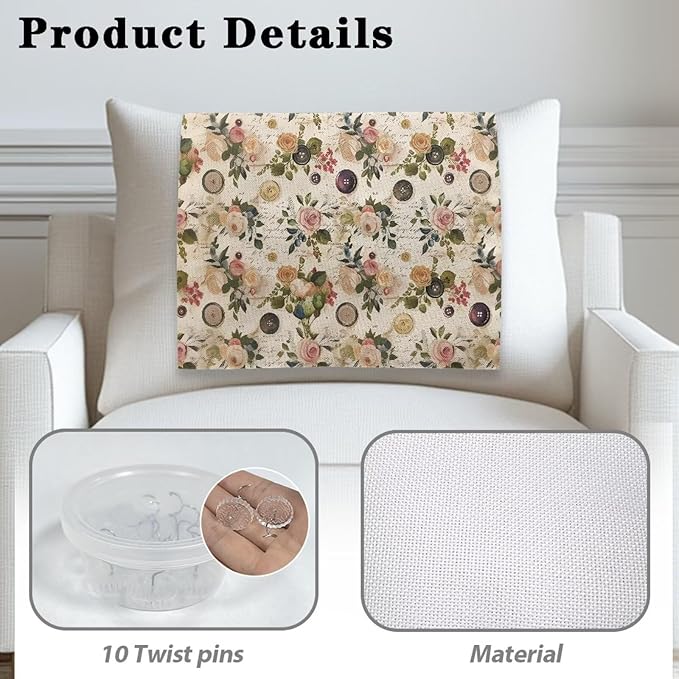 Retro Rose Head Protector for Sofa Fabric Recliner Headrest Cover Breathable 1/2/3 Seater Sofa Headrest Slipcovers for Home Couch Loveseats Decoration Set of 2