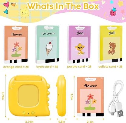 Talking Flash Cards,Kids Toddler Flash Cards with 240 Sight Words,Montessori Toys,Autism Sensory Toys,Speech Therapy Toys,Learning Educational Toys Gifts for Age 1 2 3 4 5 Years Old Boys and Girls