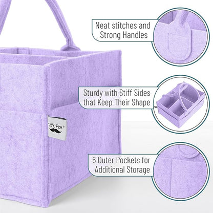 Mr. Pen- Baby Diaper Caddy Organizer, lavender dream, Nursery Storage Bin and Car Organizer for Diapers and Baby Wipes