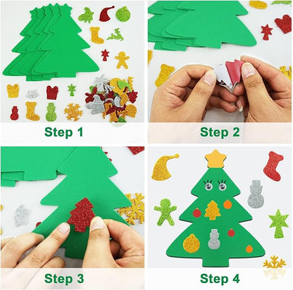 JULBEAR 260Pcs DIY Christmas Foam Crafts Kits for Kids Making Crafts Christmas Party Favors Christmas Foam Stickers Art Ornament Stickers Christmas Craft Decoration Party Supplies