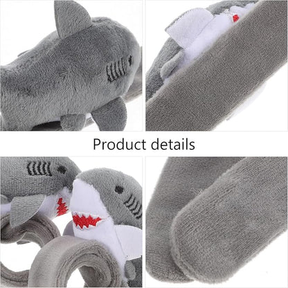 Abaodam 2pcs Animals Slap Bracelet Shark Slap Bracelet Plush Stuffed Animal Hugger Snap Wrist Band for Kids Party Favors