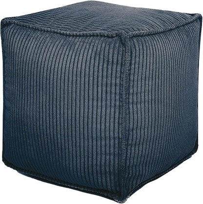 Louis Donné Unstuffed Pouf Ottoman Square Stylish Storage Empty Footrest Pouf Cover for Organizing and Decluttering Extra Clothes Blankets and Kids' Toys Greyish Blue (Only Cover)