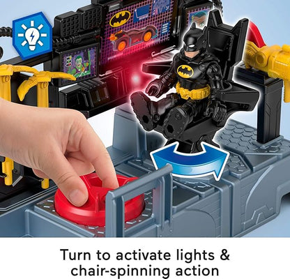 Fisher-Price Imaginext DC Super Friends, Batman Toys Bat Command Center Playset with Lights for Preschool Kids Ages 3+ Years