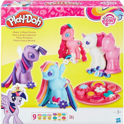 Play-Doh Make 'n Style Ponies Playset, My Little Pony Figures, 9 Colors, Kids Arts & Crafts Set, Preschool Toys, Easter Gifts for Girls & Boys, Ages 3+ (Amazon Exclusive)