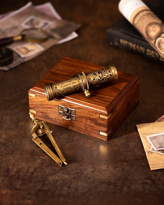 Handmade Kaleidoscope Educational Vintage Collection | Birthday | Any Occasion Gift for Kids and Adults (with Stand, One)