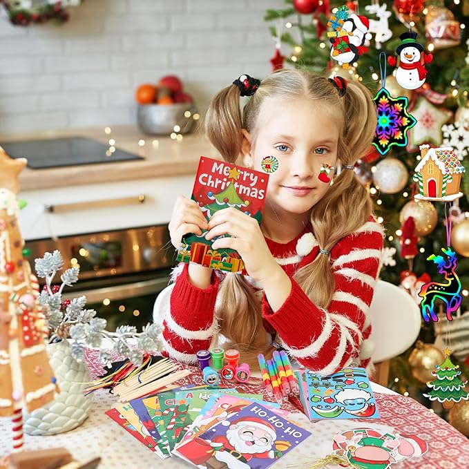 BenLouis Christmas Party Favors for Kids Christmas Classroom Gifts Prize Stockings Filler Coloring Books Bulk for Students Crafts Xmas Holiday School Goodie Bag Stuffer（12Set Gingerbread）