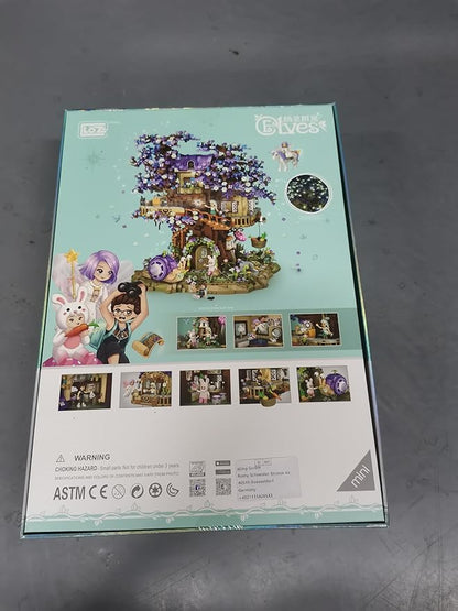 LOZ Mini Blocks 1065 Elf Tree House Building Kit, 3991PCS/MOC Sakura Tree House Street View Building Blocks Set, DIY Mini Bricks House Model, Awesome Building Toys Gift for Adults
