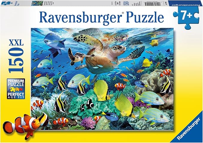 Ravensburger Underwater Paradise Jigsaw Puzzle - 150 Unique Pieces | Engaging and Educational Toy and Anti-Glare Surface | Ideal Gift for Kids | FSC Certified and Climate Pledge Friendly