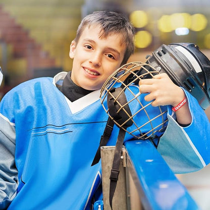 BBTO 24 Pieces Hockey Rubber Bracelets Silicone Hockey Wristband Stretch Rubber Bracelets for Sport Themed Party Supplies