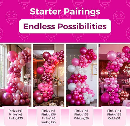 Bezente Pearl Hot Pink Balloons Latex Party Balloons - 100 Pack 12 inch Round Helium Magenta Fuchsia Dark Pink Balloons for Princess Gender Reveal Birthday Wedding Anniversary Party Decorations