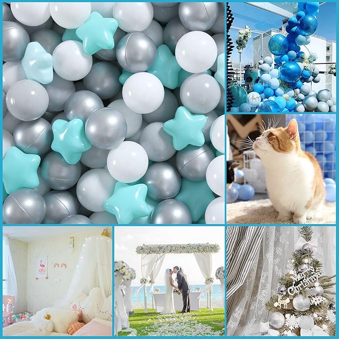 GOGOSO Ball Pit Balls for Toddles, Kids Plastic Balls for BallPit, Pool, Baby Party Accessories, Birthday Decoration 50 100 200 500 1000