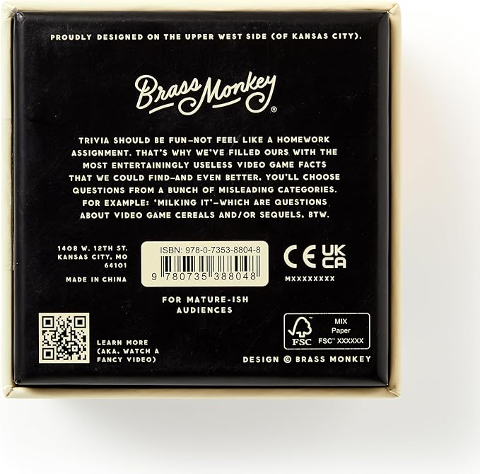 Brass Monkey Bizarre Video Game Trivia – Trivia Card Game Set with 200 Unique Questions About Bizarre Video Game Trivia