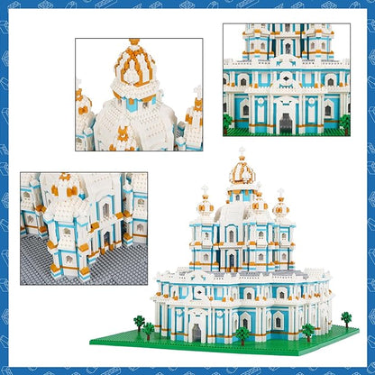 Micro Mini Blocks Smolny Cathedral Model Building Blocks Set Architecture Model Mini Building Blocks Gifts for Adult