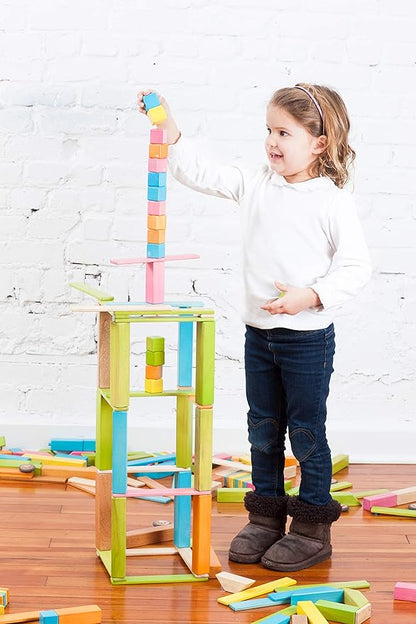 42 Piece Tegu Magnetic Wooden Block Set, Tints, 1-99 years old