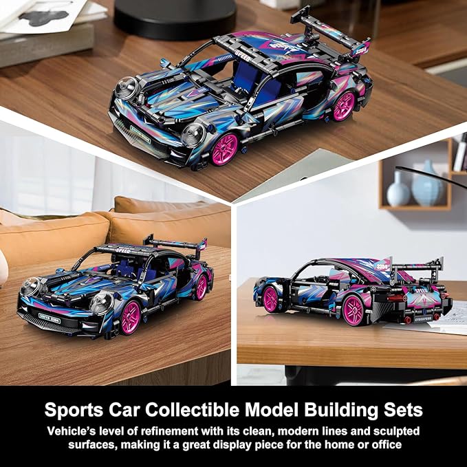 545 Piece Sports Car Model Building Kit for Kids,Teens and Adults,MOC 1:18 Racing Pull Back Car Model Building Set,STEM Educational Building Toy Car,Christmas Birthday Gift for Boy Girl Age 6+