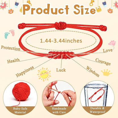 DAYANEY Red Bracelet for Women, Red String Bracelet for Protection as Girl Easter Basket Stuffers, Matching Jewelry for Couple, Christian Mens Good Luck Gifts Kabbalah Baby Braclets for Infant Kids