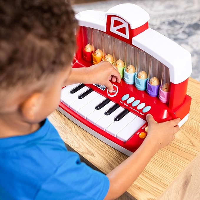 Farm Animals Keyboard Preschool Learning Toy with Silly Sounds and Light-Up Piano with Learning Songs for Infants