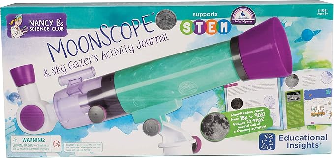 Educational Insights Nancy B's Science Club MoonScope Kids Telescope, STEM Toy, Gift for Boys & Girls, Ages 8+