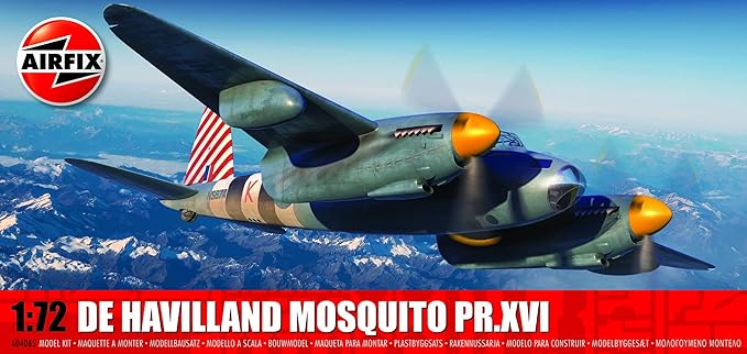 Airfix Model Set - A04065 de Havilland Mosquito PR.XVI Model Building Kit - Plastic Model Plane Kits for Adults & Children 8+, Set Includes Sprues & Decals - 1:72 Scale Model