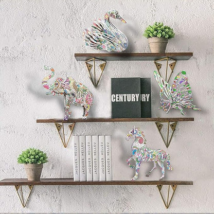 KAZOKU Crafts for Girls Ages 8-12 3D Coloring Puzzles Toys 4 Animals Puzzles with 12 Pen Markers Creative Arts and Crafts Kits for Kids Ages 8 9 10 11 12 Birthday Children's Day for Grils Boys