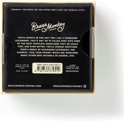 Brass Monkey Incredibly Pointless – Trivia Card Game Set with 200 Unique Questions About Pointless Knowledge for Adults and Kids Ages 13+