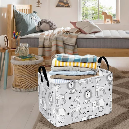 MAIZMZ Kids Storage Basket Baby Foldable Toys Organizer Bins Decorative Gifts Bakset Waterproof Nursery Hamper Women Storage Cube Kids Laundry Basket for Home/Dorm/Kitchen/Pet/Office/Closet/Shelf/