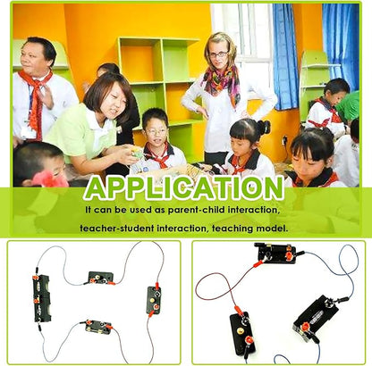 Keadic 20Pcs Physics Electronic Science Experiment Kit Includes Single Pole Single Throw Switches, Circuit Wire, D Battery Holder, DIY Practice Circuit Experiment Parallel Series Circuit for School