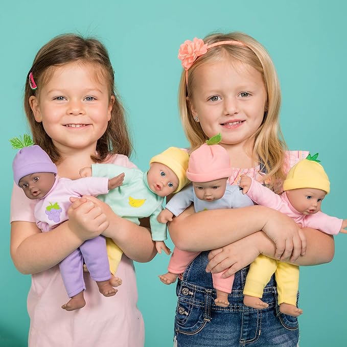 ADORA 11" Soft Cuddly Baby Doll with Blue Eyes, Blonde Hair, Bottle, Beanie, Pink/Yellow - Amazon Exclusive