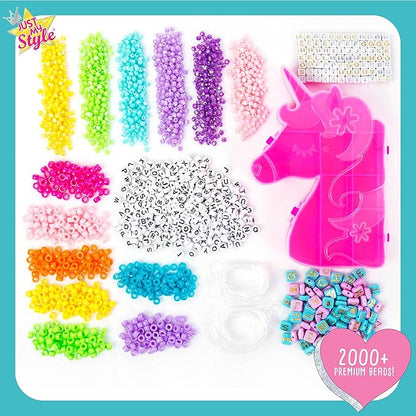 Just My Style DIY Bracelet Making Kit with 2000+ Beads, Storage Case & Instructions