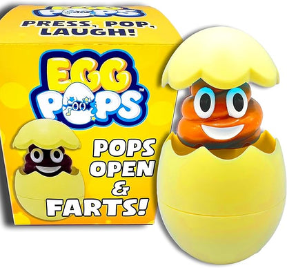 Egg Pops Talking Easter Egg Toy - Figure Pops Up & Plays Sounds, Easter Basket Stuffers for Teens - Interactive Kids Toys or Funny Gag Gifts for Teens, Cute Collectible Spring Character (Yellow)