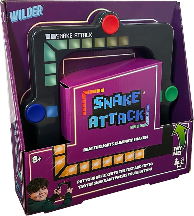 Snake Attack Electronic Handheld Game – Solo and Multiplayer Reflex Game for Kids Ages 8+
