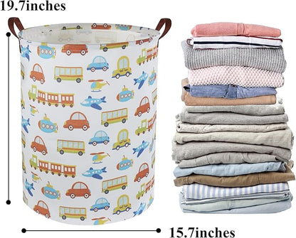 HIYAGON Kids Laundry Basket Kids Hamper Car Toy Storage Bin for Boys Room Decor Nursery Hamper Gift Baskets for Bedroom Bathroom(Car)