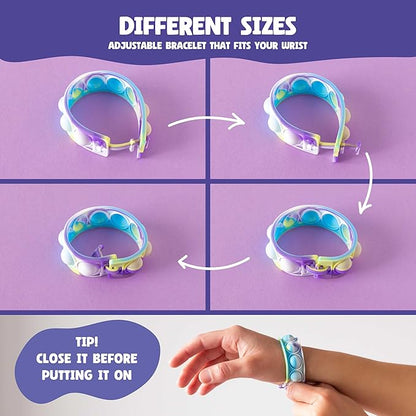 Pop It Bracelets and Keychains Kids Party Favors Pack 30 - BONNYCO | Goodie Bags Stuffers For Kids Fidget Toys Bulk, Birthday Party Favors for Kids Pinata Stuffers, Goody Bag Stuffers for Kids Pop Its