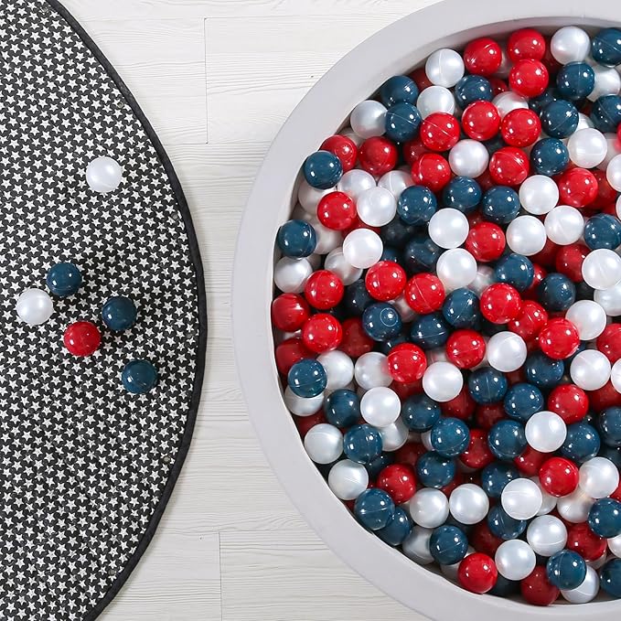 GOGOSO Balls for Ball Pit 100 Count and Long-Lasting Play Balls for Endless Entertainment at Indoor Playgrounds and Playrooms, Red+Green+Pear White