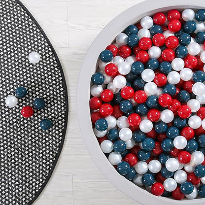 GOGOSO Balls for Ball Pit 100 Count and Long-Lasting Play Balls for Endless Entertainment at Indoor Playgrounds and Playrooms, Red+Green+Pear White