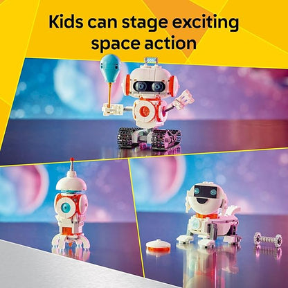 LEGO Creator 3 in 1 Space Robot Toy - Building Toy with 3 Options, Robot, Spaceship, or Robot Dog - Building Kit for Kids, Boys and Girls, Ages 8+ - Gift Idea for Birthdays - 31164