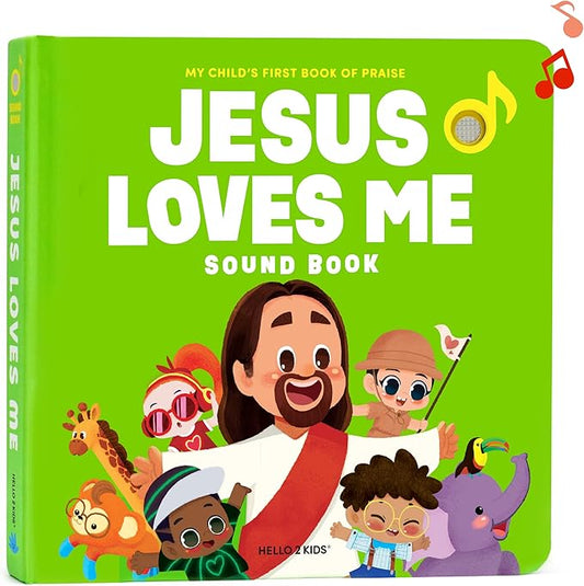 Jesus Loves Me Christian Sound Books for Kids - 6 Bible Songs for Toddlers – Christian Easter Gifts for Kids, Baby Books & Toys for Kids - Easter Basket Essentials, Baptism, Christening Baby Gifts