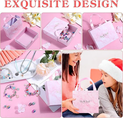 Mckanti 150 Pieces Charm Bracelet Making Kit for Girls, Charm Bracelets Jewelry Making Kit with Beads Bracelets Charms Necklace DIY Crafts Gifts Set for Teen Girls Kids Age 8-12