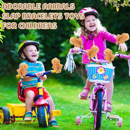 Ceenna 16 Pcs Valentine's Day Puppy Stuffed Animal Slap Bracelets Cute Puppy Slap Bracelets 8.66 Inch Adorable Puppy Slap Wrist Bracelets Bulk for Birthday Party Gifts Favors Goodie Bag Fillers