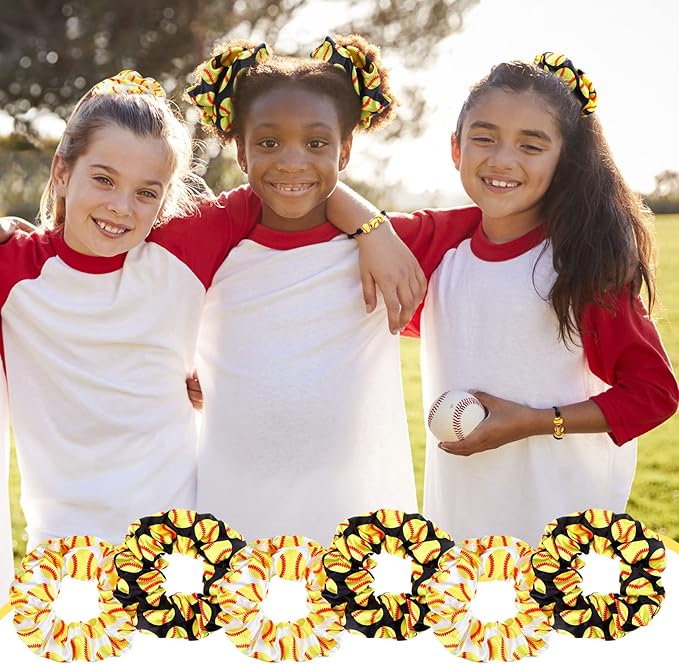 Nuogo 60 Pcs Softball Party Favors Softball Gifts for Team Girls Bulk Include 12 Softball Cosmetic Bag 12 Softball Keychains 12 Softball Hair Scrunchies 12 Softball Hair Ties 12 Softball Bracelets