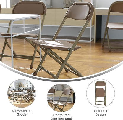 Flash Furniture 2 Pk. Kids Brown Plastic Folding Chair